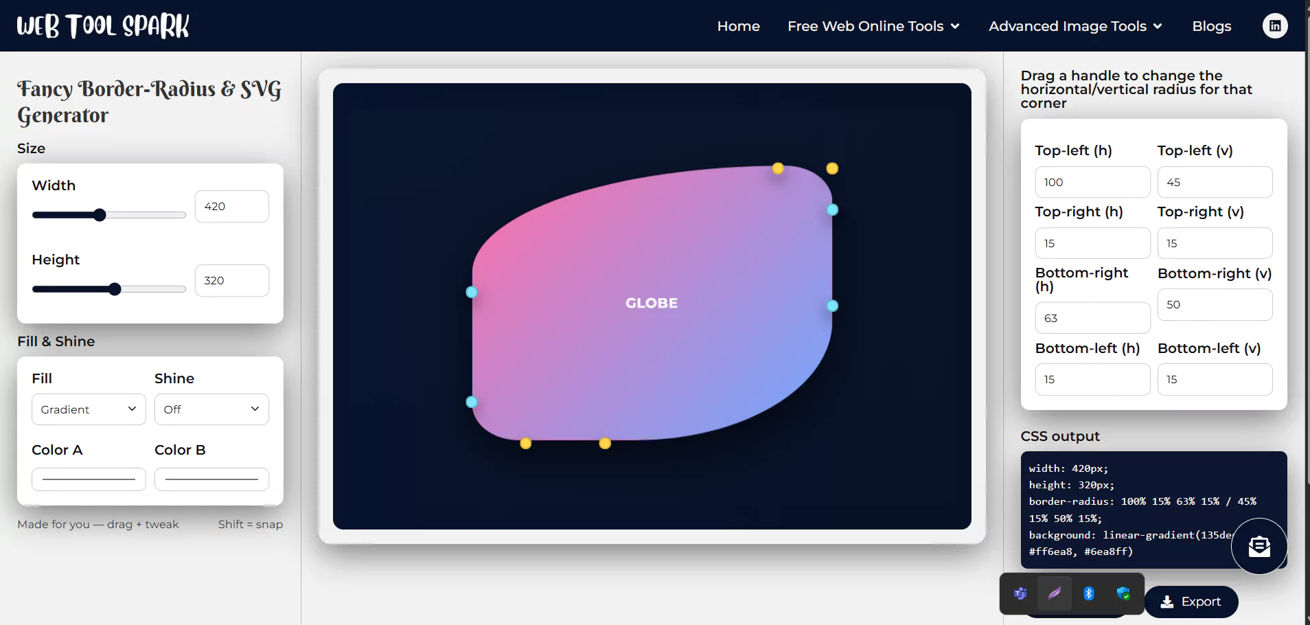Fancy Border-Radius & SVG Generator